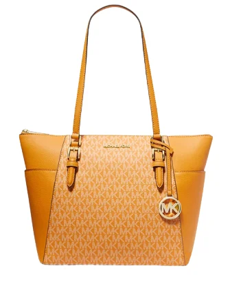 Michael Michael Kors Bags for dance performances with a design that won't restrict movementMichael Michael Kors Charlotte Large Logo and Leather Top Zip Tote Bag