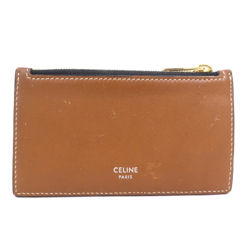 Sustainable and Ethical Celine Bags for Conscious ConsumersCeline coin case triomphe leather brown series gold unisex