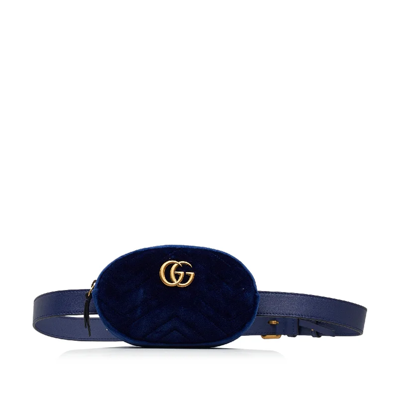 Oversized Celine Bags for a Fashionable and Practical StatementBlue Gucci Velvet GG Marmont Matelasse Belt Bag