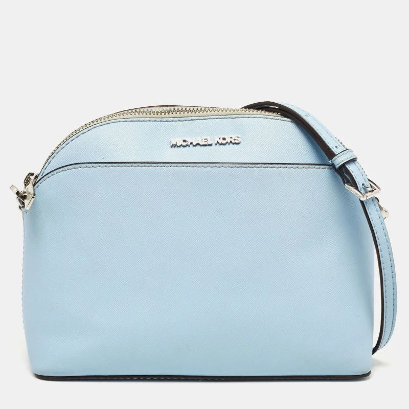 Michael Michael Kors Bags for wine tastings in a refined styleLight Blue Saffiano Leather  Emmy Dome Crossbody Bag