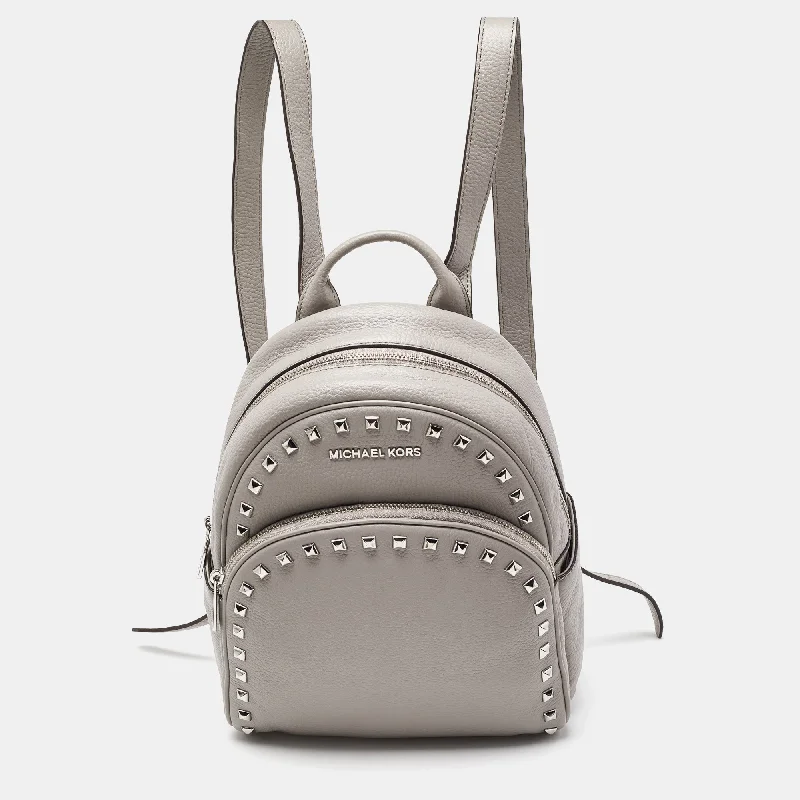 Michael Michael Kors Bags for photography workshops to hold camera equipmentMICHAEL Grey Leather Abbey Studded Backpack