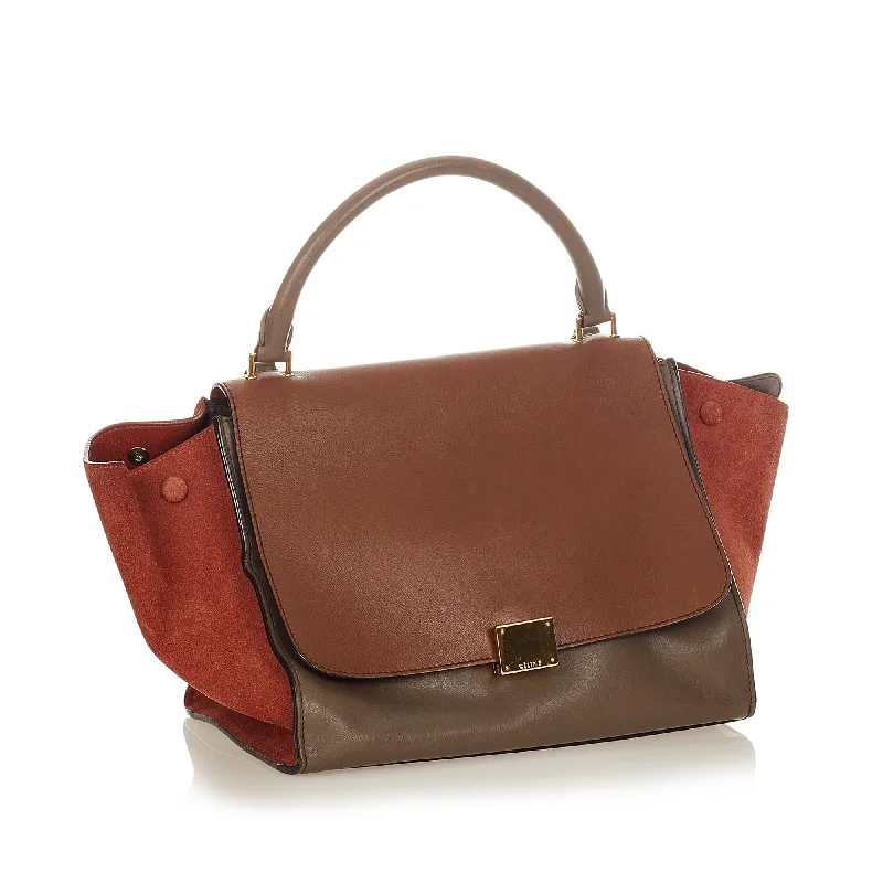 Color - Blocked Celine Bags for a Bold Fashion StatementCeline Trapeze Tricolor Leather Satchel (SHG-25533)