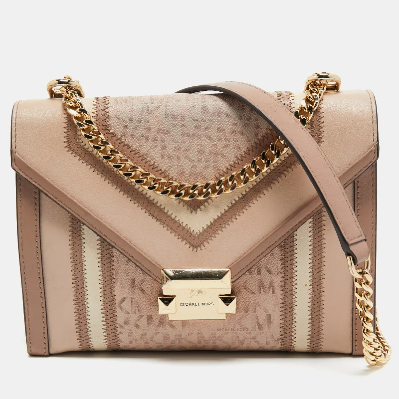 Michael Michael Kors Bags for networking events to stand out from the competitionOld Rose Signature Coated Canvas and Leather Large Whitney Shoulder Bag