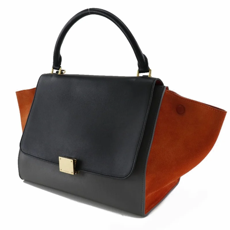 Ergonomic Celine Laptop Bags for Digital NomadsCeline Trapeze Handbag 2WAY Shoulder 169543PTA.25FO Calf x Suede Black/Gray/Orange Ladies