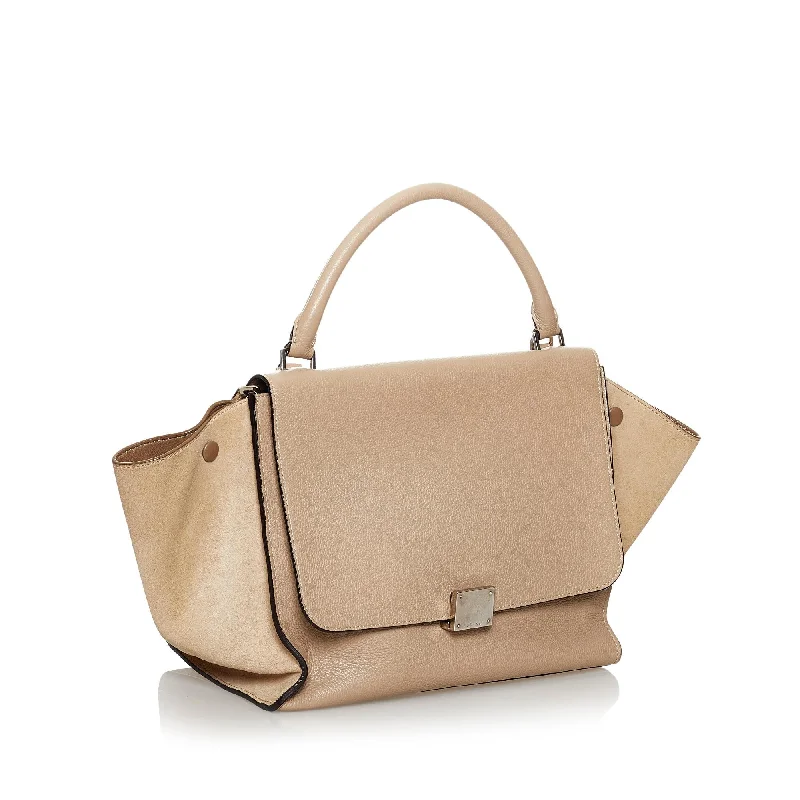 Celine Bags with Multiple Compartments for OrganizationCeline Trapeze Leather Satchel (SHG-31080)