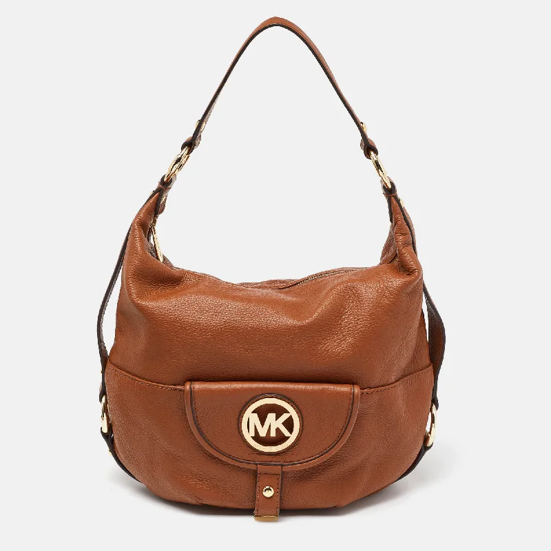 floral - designed Michael Michael Kors totes for garden partiesBrown Leather Fulton Hobo