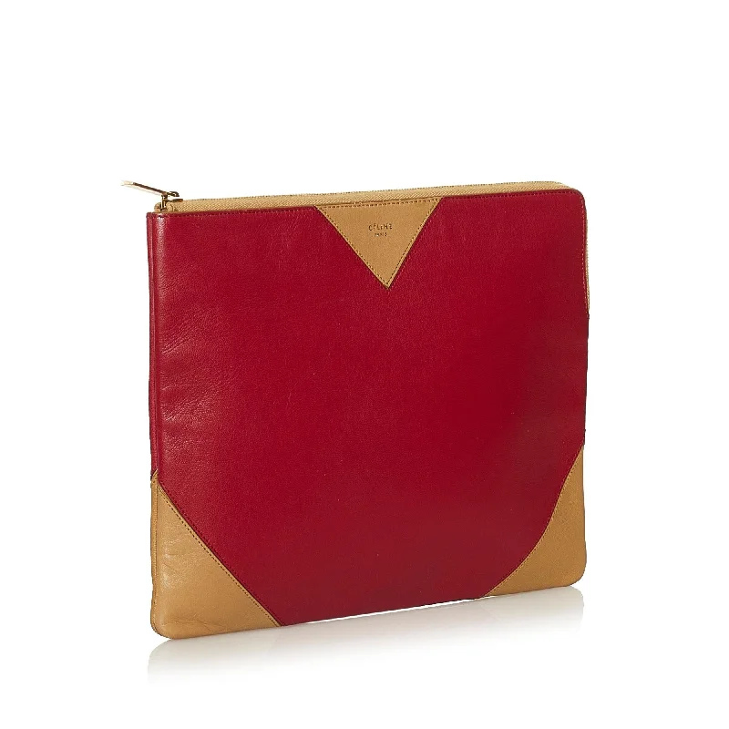 Affordable Replica - Style Celine BagsCeline Bicolor Coeur Leather Clutch Bag (SHG-34952)