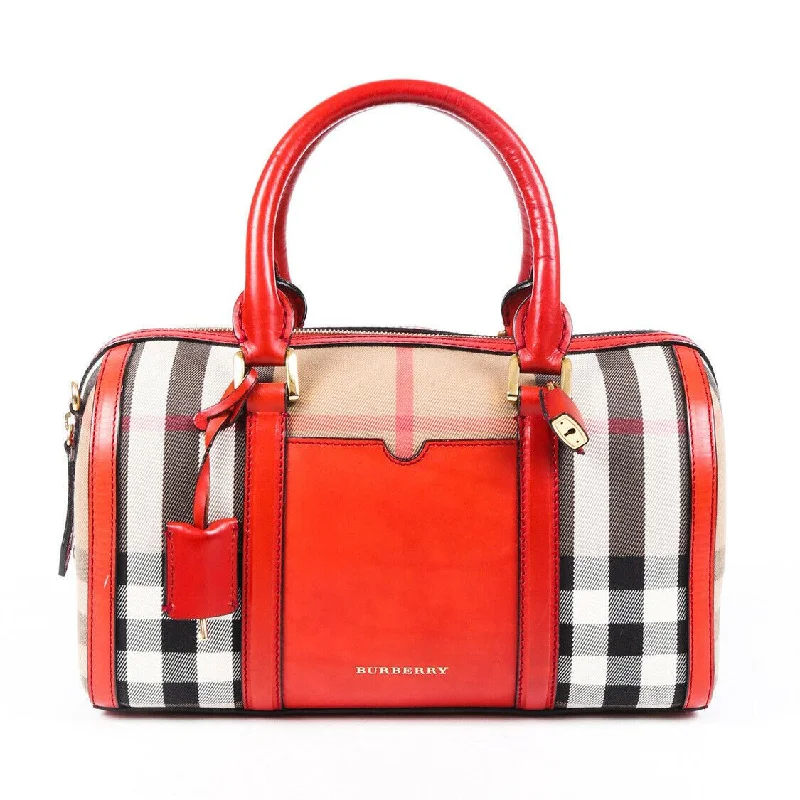 Elegant Burberry Clutch Bags for Formal EventsBurberry Bag Nova Check Red Leather Canvas Satchel