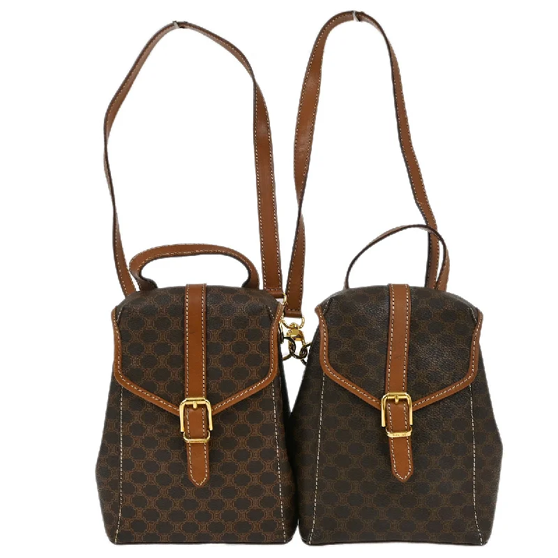 Sporty Celine Bags for Active LifestylesCeline Brown Macadam Twin Backpack