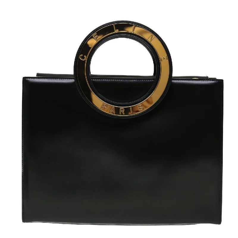 Celine Bags with Adjustable Handles for Comfortable CarryingCeline Hand Bag Leather 2way Black  40458A