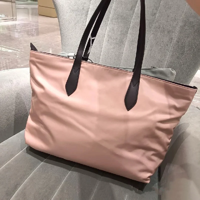 Versatile Burberry Convertible Bags for Multiple StylesBurberry  Small Rose Beige Logo Branded Nylon Tote Bag