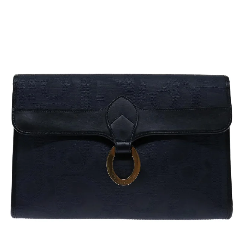 Stylish Christian Dior shoulder bags with a tassel - adorned zipperCHRISTIAN DIOR Shoulder Bag Leather Navy Auth bs12730