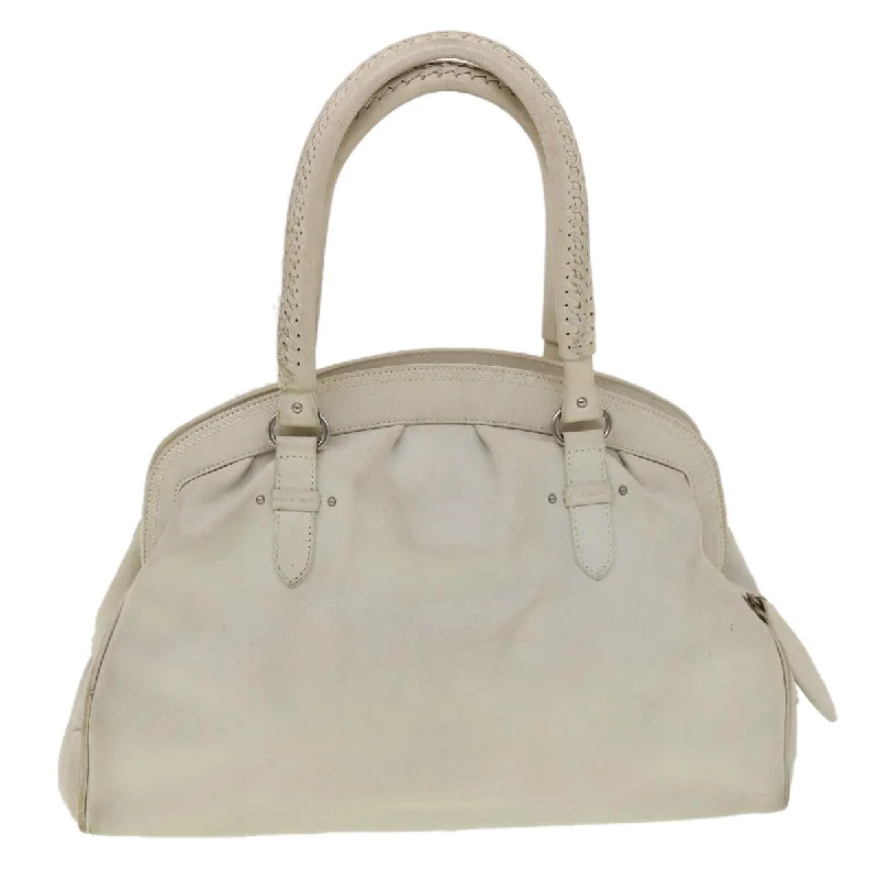 Christian Dior bags with a zip - top closure and multiple compartmentsCHRISTIAN DIOR Shoulder Bag Leather White Auth am2766g