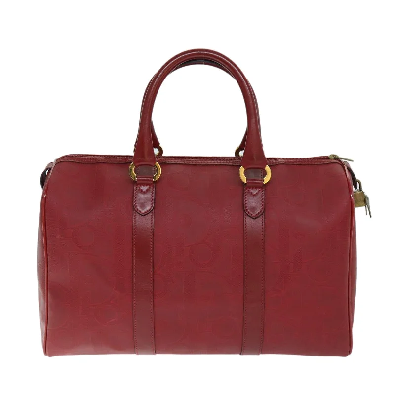 Christian Dior backpacks with a sleek, minimalist silhouetteCHRISTIAN DIOR Trotter Canvas Boston Bag Red Auth yk12290