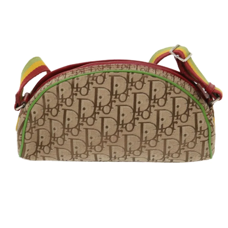 Trendsetting Christian Dior crossbody bags with a colorful strapCHRISTIAN DIOR Trotter Canvas Shoulder Bag Rasta Color Beige Auth 47578