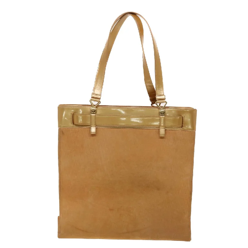 Contemporary Christian Dior handbags with a unique shapeCHRISTIAN DIOR Trotter Canvas Tote Bag Beige Auth bs6841