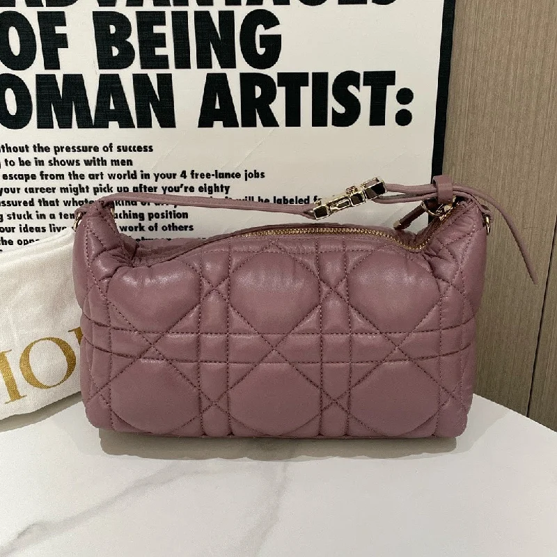 High - fashion Christian Dior bags with a geometric patternDior Medium Travel Nomad Pouch Pink 2022