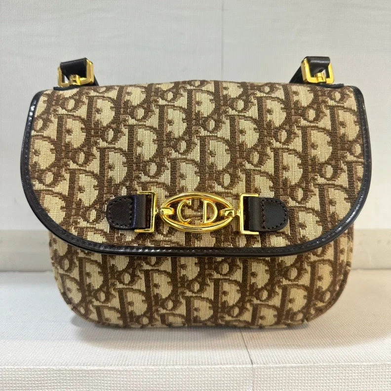 Christian Dior bags with a detachable coin purse insideDior Vintage Monogram Beige Brown Canvas Shoulder Bag Medium