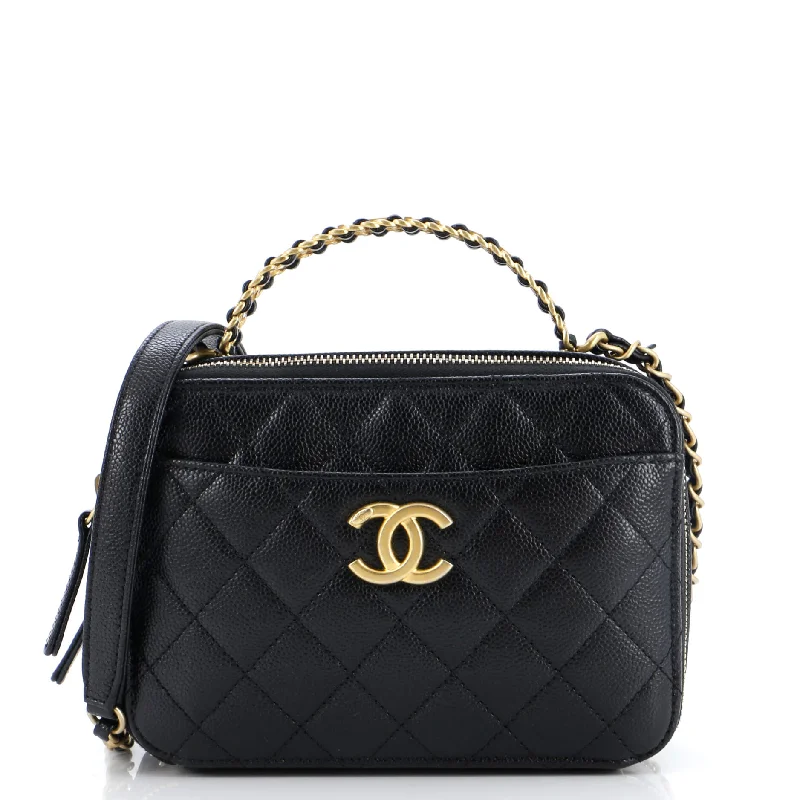 Christian Dior tote bags with a double - handle and shoulder - strap optionPick Me Up Logo Handle Vanity Case Quilted Caviar Small