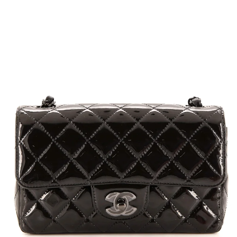 Luxury Christian Dior crossbody bags with a chain - link strapSo Black Classic Single Flap Bag Quilted Patent Mini