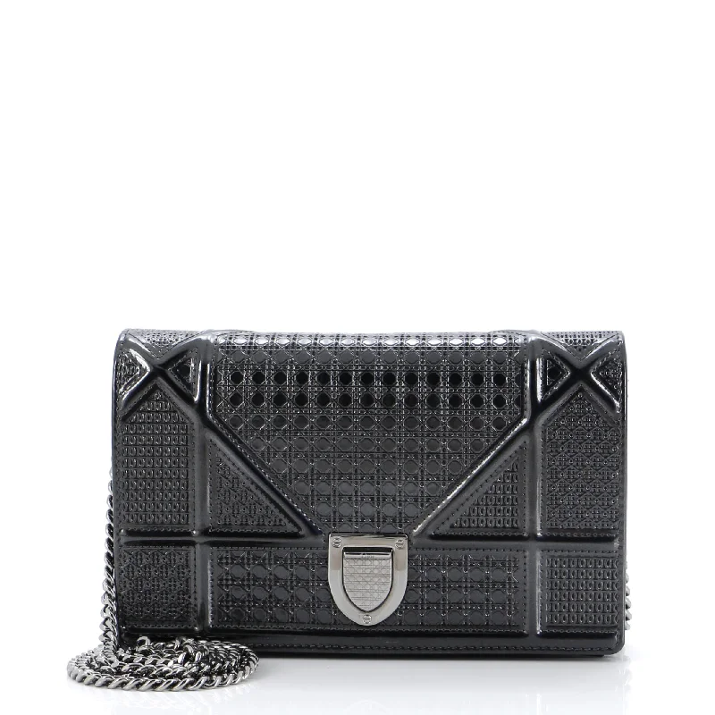 Christian Dior crossbody bags with a front - flap pocket for easy accessDiorama Wallet on Chain Cannage Embossed Calfskin