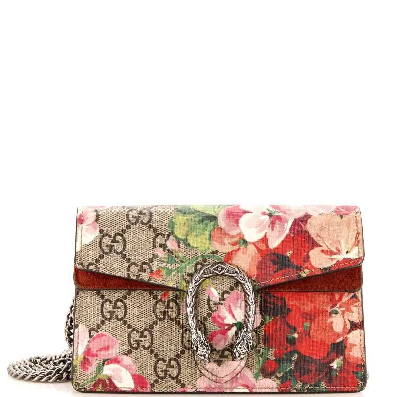 High - fashion Christian Dior bags with a geometric patternDionysus Bag Blooms Print GG Coated Canvas Super Mini