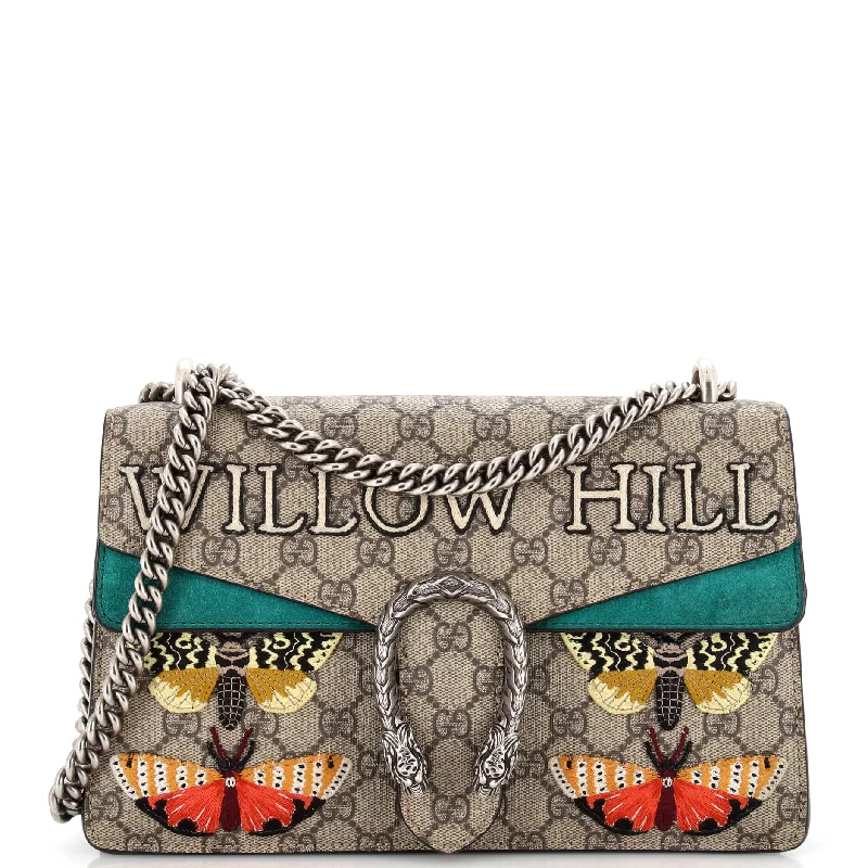 Stylish Christian Dior shoulder bags with a tassel - adorned zipperDionysus Bag Embroidered GG Coated Canvas Small