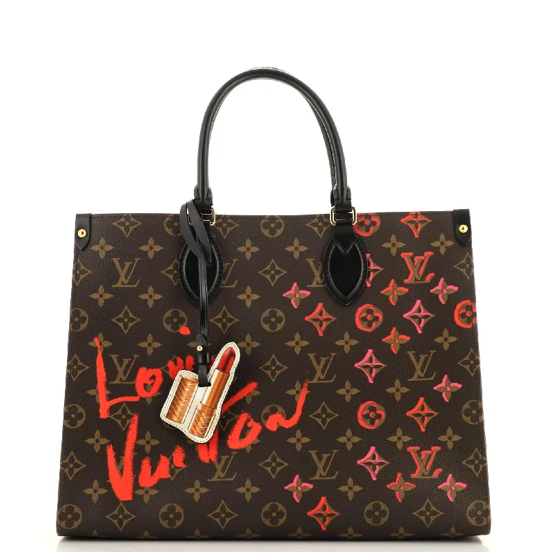 Christian Dior bags with a side - pocket for holding a water bottleOnTheGo Tote Limited Edition Fall in Love Monogram Canvas MM