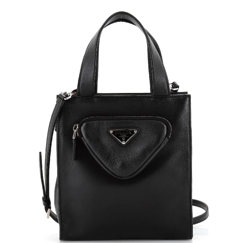 Christian Dior backpacks with a sleek, minimalist silhouetteConvertible Triangle Pocket Shopping Tote Nappa Leather Mini